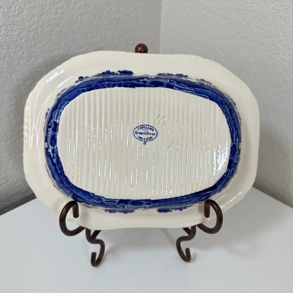 Antique English Copeland Spode's Tower Blue/White Serving Platter 9.5" x 7" EUC - Picture 3 of 10